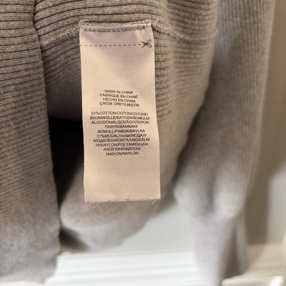 Lauren Ralph Lauren Ribbed Gray Puff Balloon Sleeve Turtleneck Sweater Size 1X - Picture 7 of 9